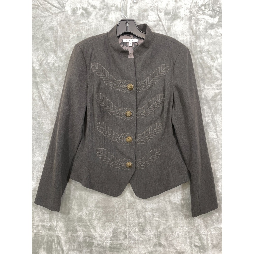 CAbi Napoleon Military Band Jacket Womens 10 Gothic Punk Hysteric Glamour Gray